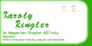 karoly ringler business card